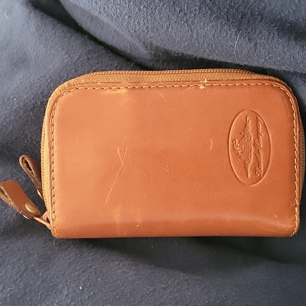 Vintage Leather Company Full Zip Coin & Keyholder In Cognac